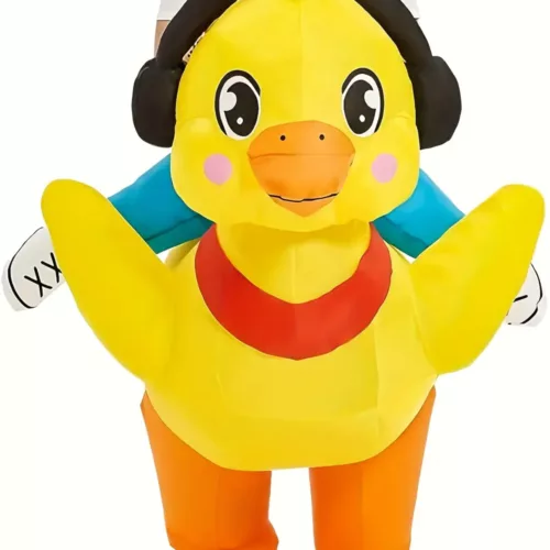 Costume gonflable canard avec casque audio – déguisement fun pour adulte
