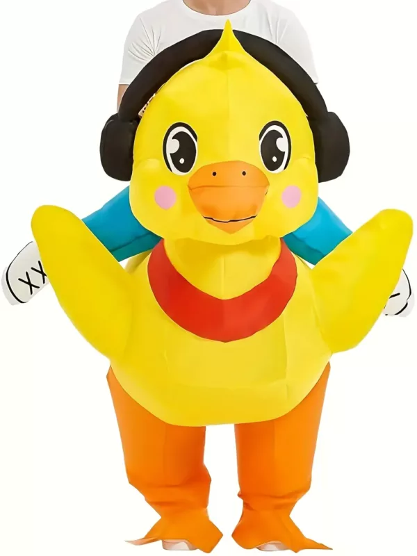 Costume gonflable canard avec casque audio – déguisement fun pour adulte