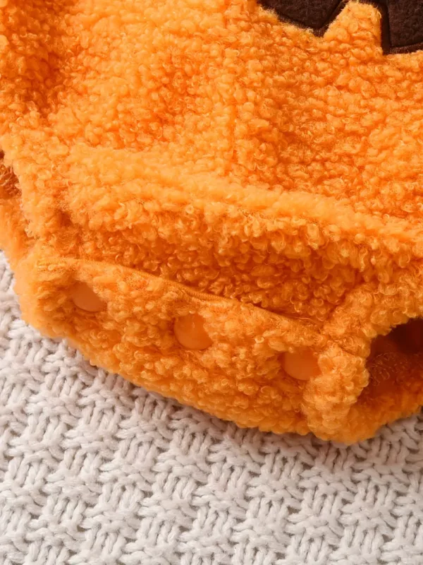 Déguisement bébé citrouille en peluche – ensemble 2 pièces avec chapeau amusant