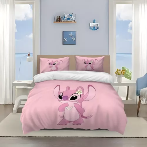Parure de lit Lilo & Stitch 3 pièces – housse de couette douce + taies dessin animé