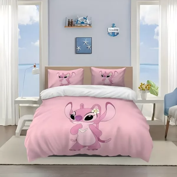 Parure de lit Lilo & Stitch 3 pièces – housse de couette douce + taies dessin animé