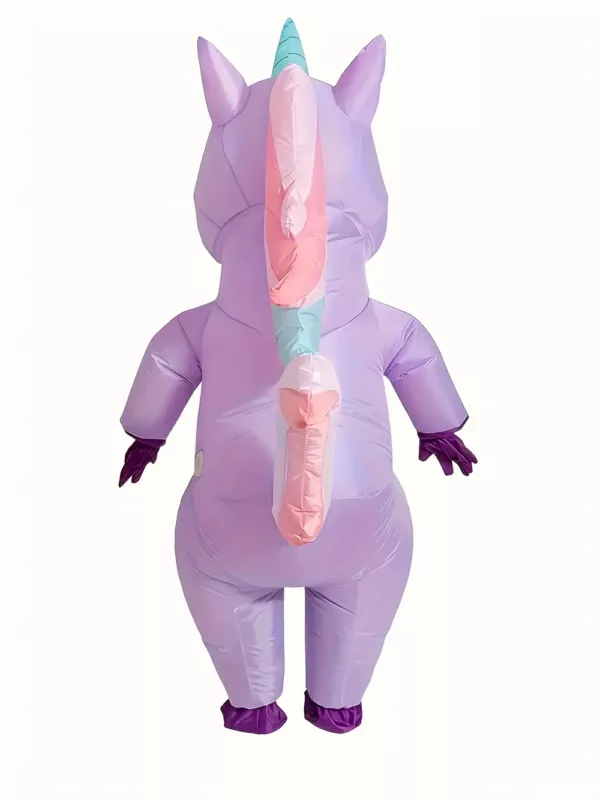 Costume gonflable licorne adulte avec capuche imprimée 3D – idéal fêtes et cosplay