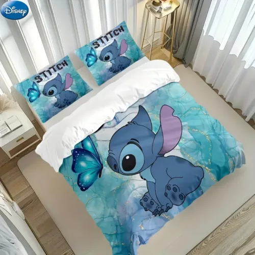 Parure de lit Stitch 2 ou 3 pièces – douce et confortable pour chambre ou dortoir
