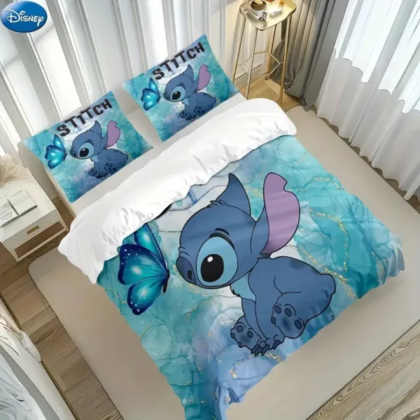 Parure de lit Stitch 2 ou 3 pièces – douce et confortable pour chambre ou dortoir