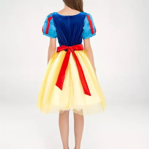 Costume de princesse Blanche-Neige scintillant avec accessoire de coiffure cosplay