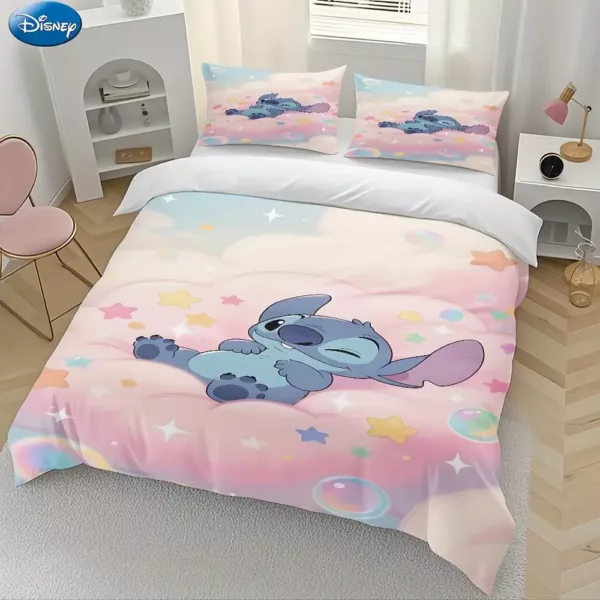 Parure de lit Stitch douce et respirante – housse de couette 2/3 pièces lavable