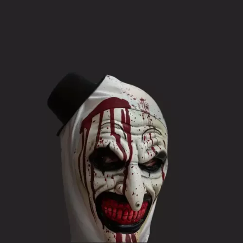 Masque de clown effrayant à capuche – latex réaliste pour costume Halloween