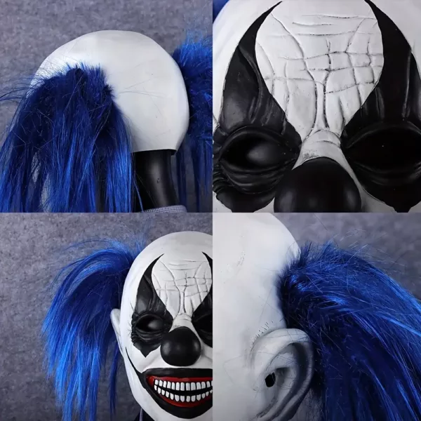 Masque clown effrayant en latex pour adulte – idéal Halloween et soirées déguisées