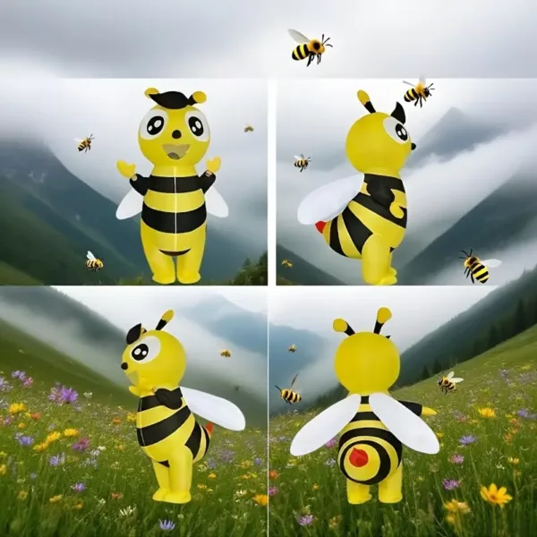 Costume gonflable adulte insecte fantaisie avec ailes noires – idéal cosplay et fête