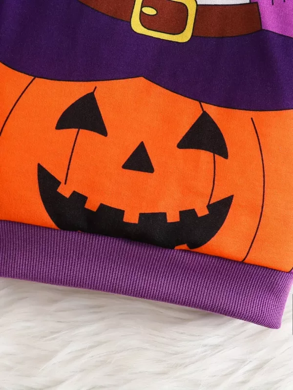 Ensemble garçon Halloween – sweat à motif citrouille et pantalon assorti