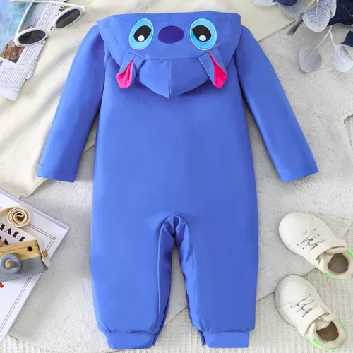Barboteuse bébé Stitch Disney en polaire douce – pyjama chaud zippé