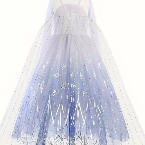 Déguisement Princesse des Neiges 8 pièces – Robe Longue avec Accessoires Fantaisie