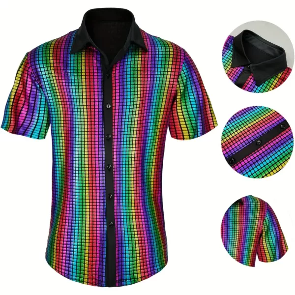 Déguisement disco garçon 70s – ensemble 5 pièces avec perruque et accessoires