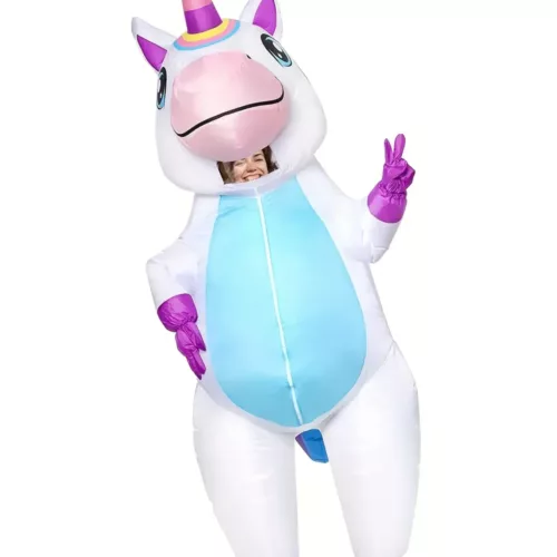 Costume gonflable licorne adulte – design pastel mignon idéal fêtes et Halloween