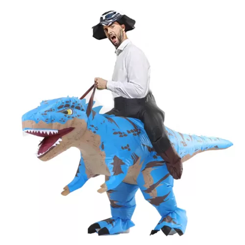 Costume gonflable dinosaure à enfourcher pour adulte – effet cavalier humoristique
