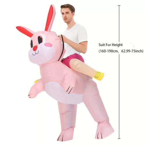 Déguisement lapin de Pâques adulte – combinaison intégrale avec tête peluche