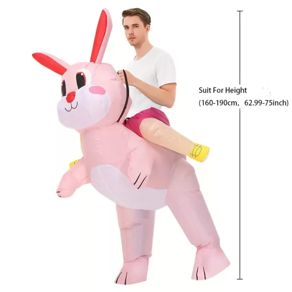 Costume gonflable lapin adulte – déguisement rose original pour Pâques