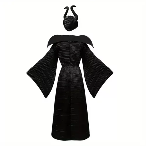 Costume sorcière femme avec cape et chapeau – Déguisement gothique Maléfique