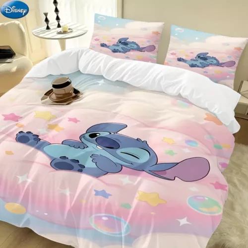Parure de lit Stitch douce et respirante – housse de couette 2/3 pièces lavable