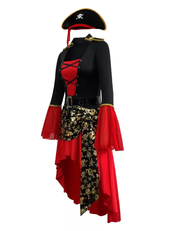 Costume pirate fille avec robe et chapeau – déguisement anniversaire ou carnaval