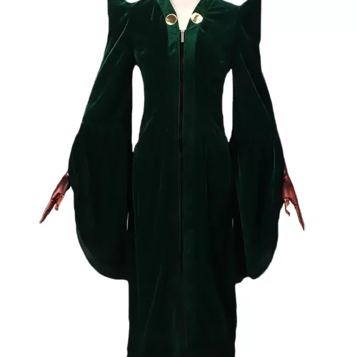 Costume sorcière directrice longue cape verte style McGonagall pour cosplay