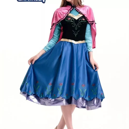Déguisement princesse Anna fille – cape et jupe cosplay pour anniversaire