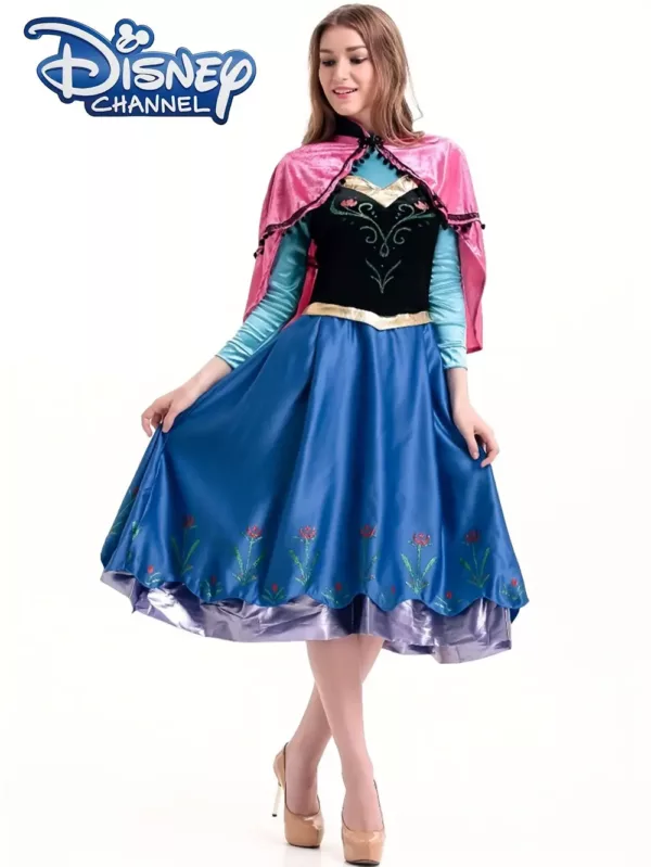 Déguisement princesse Anna fille – cape et jupe cosplay pour anniversaire