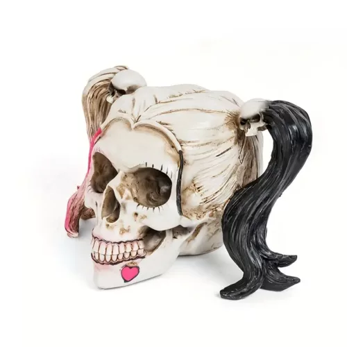 Accessoire tête de crâne en résine avec cornes – décoration Halloween réaliste