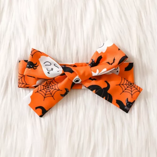 Robe bébé Halloween à manches longues – tissu doux motif citrouille confortable