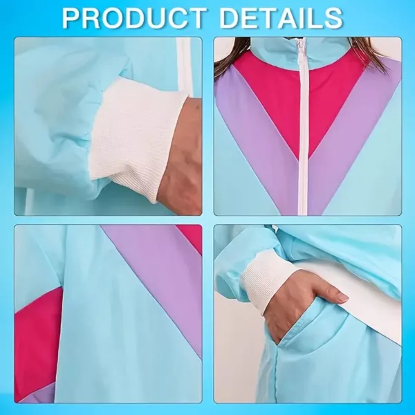 Déguisement rétro années 80 complet – veste, pantalon, accessoires fluo fête