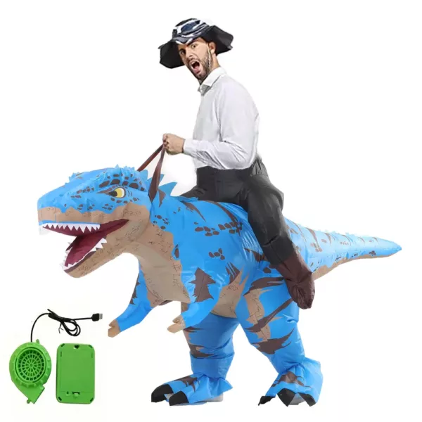 Costume gonflable dinosaure à enfourcher pour adulte – effet cavalier humoristique