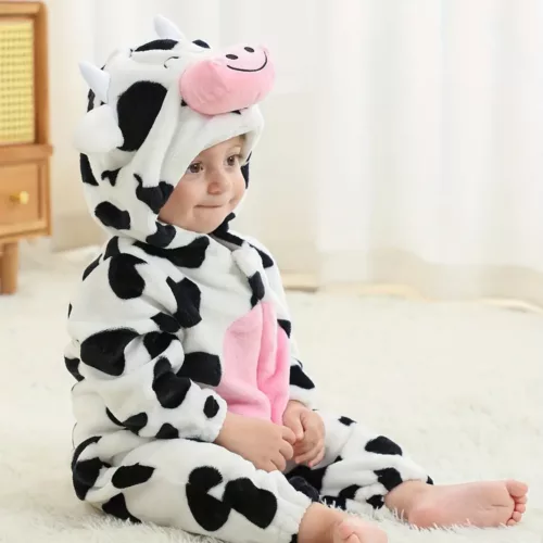 Combinaison déguisement bébé animal mignon avec capuche – douce et confortable