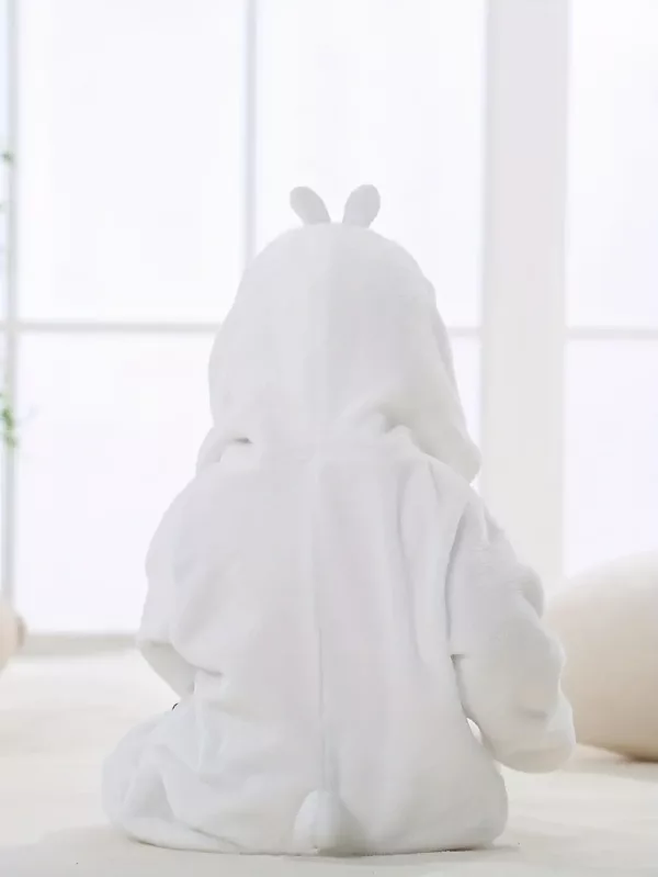 Combinaison bébé hiver doublée chaude – grenouillère doux motif animal avec capuche