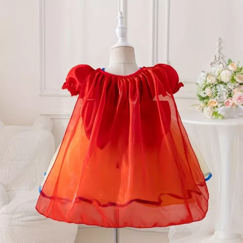 Robe de princesse fille avec cape et manches bouffantes style conte de fées