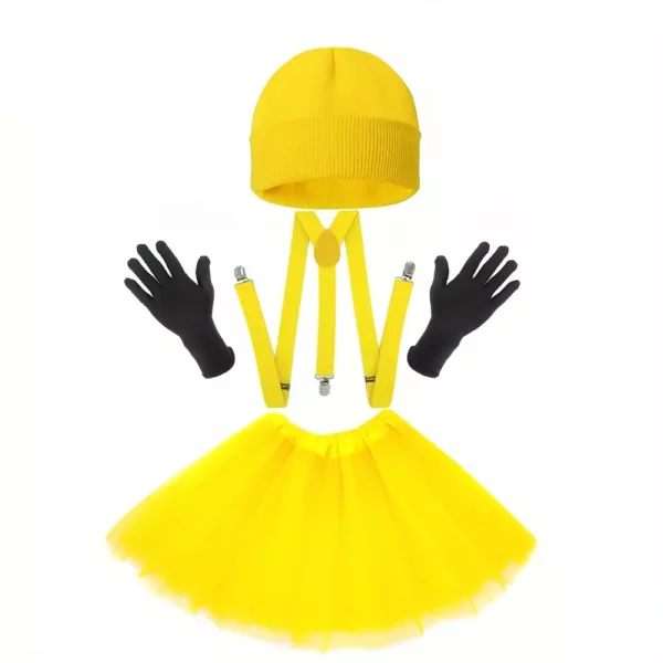 Set accessoires Halloween adulte – jupe tulle, chapeau, gants et bretelles cosplay