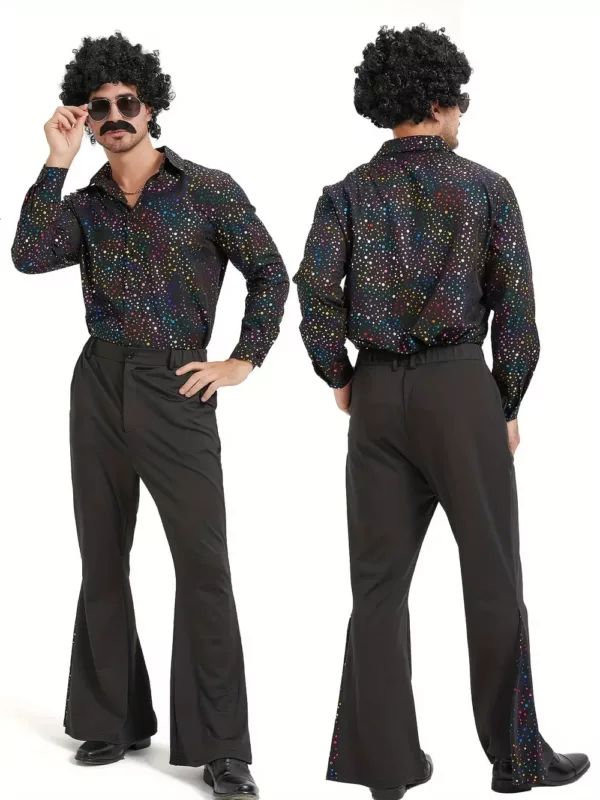 Déguisement rétro homme 8 pièces – costume années 80/90 avec accessoires