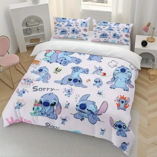 Parure de lit thème anime 2 ou 3 pièces en polyester doux – style manga moderne