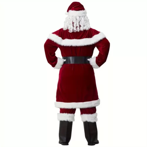 Costume Père Noël velours luxe adulte – ensemble complet 12 pièces