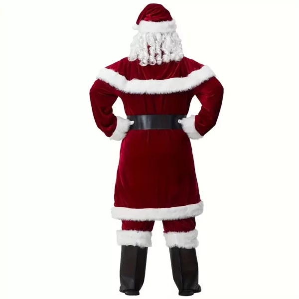 Costume Père Noël velours luxe adulte – ensemble complet 12 pièces
