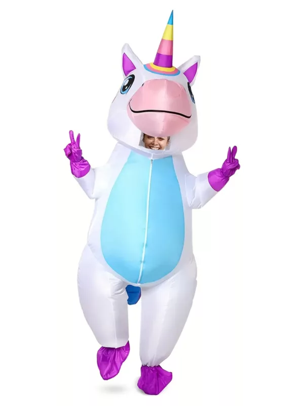 Costume gonflable licorne adulte – déguisement drôle et original cavalier