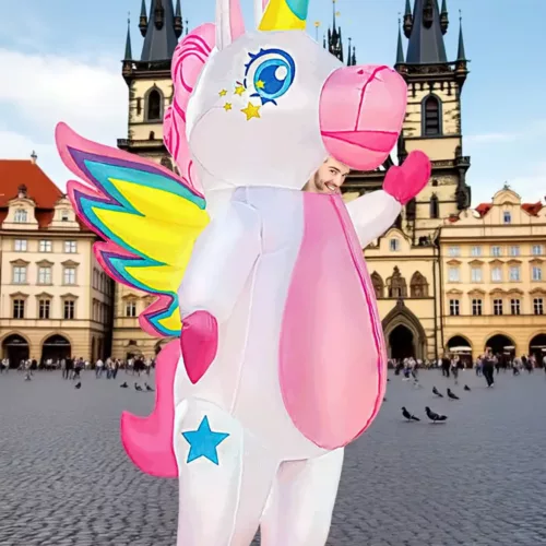 Costume licorne gonflable adulte avec ailes – déguisement original fête carnaval