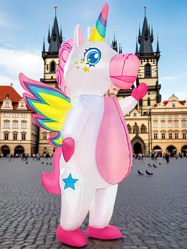 Costume licorne gonflable adulte avec ailes – déguisement original fête carnaval
