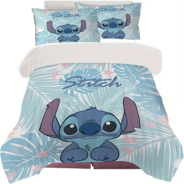 Parure de lit 3 pièces Lilo & Stitch – housse de couette imprimée dessin animé