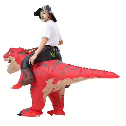 Costume gonflable dinosaure à enfourcher pour adulte – effet cavalier humoristique