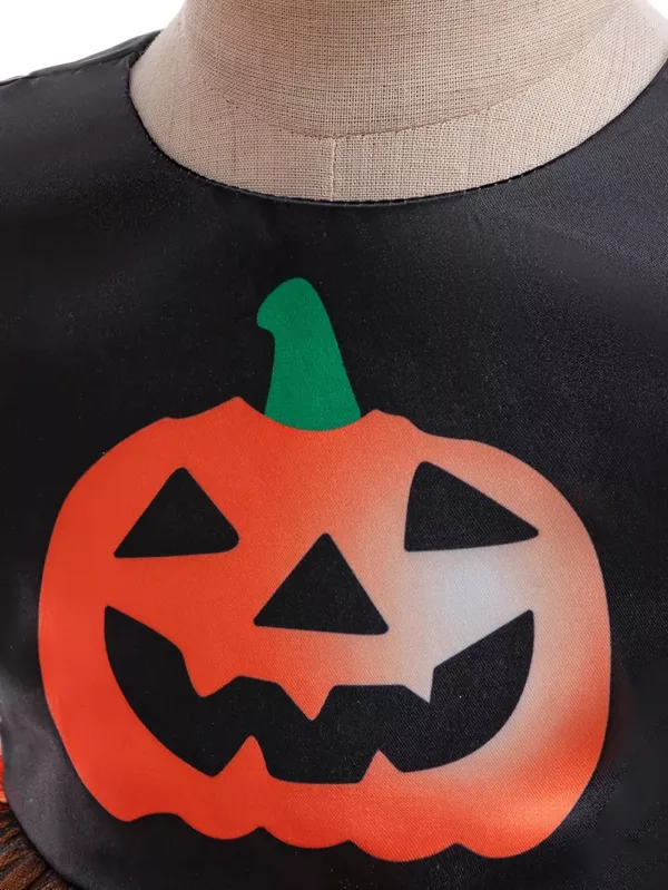 Robe princesse Halloween fille – costume citrouille avec jupe tutu et serre-tête