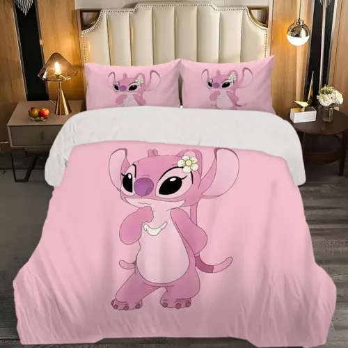 Parure de lit Lilo & Stitch 3 pièces – housse de couette douce + taies dessin animé