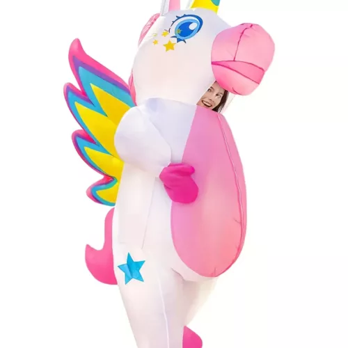 Costume licorne gonflable adulte avec ailes – déguisement original fête carnaval
