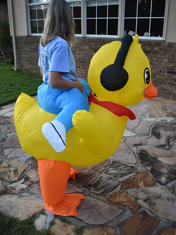 Costume gonflable canard avec casque audio – déguisement fun pour adulte