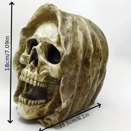 Figurine crâne faucheuse en résine – déco macabre pour Halloween ou gothique