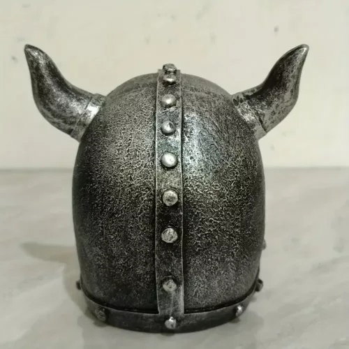Sculpture crâne viking décoratif – design casque à cornes style médiéval